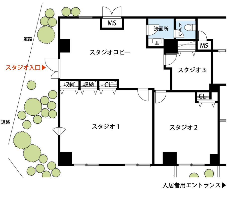 スタジオ間取り図